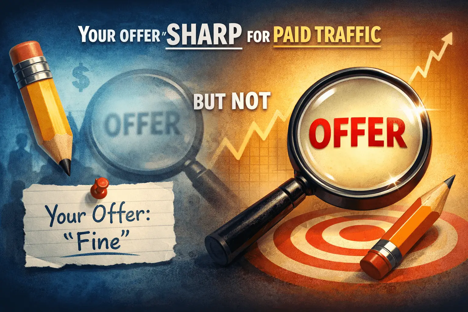 Your offer is fine but not sharp for paid traffic