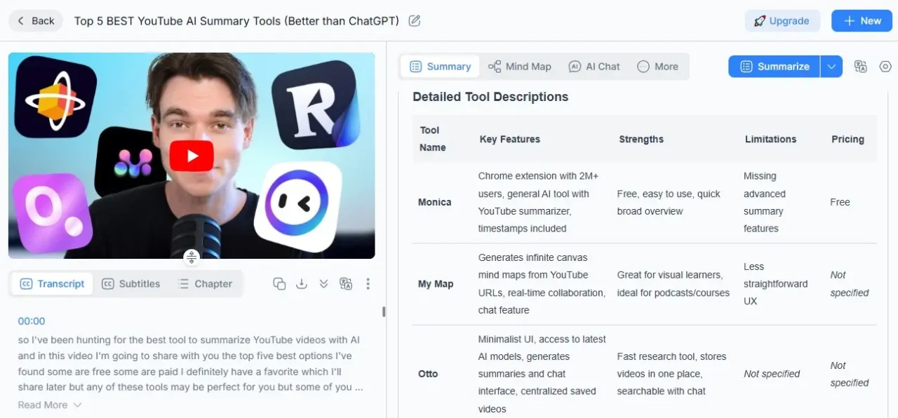YouTube Summarize